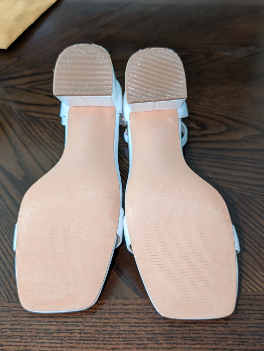 White Ankle-Strap Block Heel Sandals - Women - 8 - Picture 6 of 9